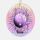 Violet Swirl Yin Yang Keramik Ornament (Links)