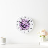 Violet Swirl Yin Yang Runde Wanduhr (Zuhause)