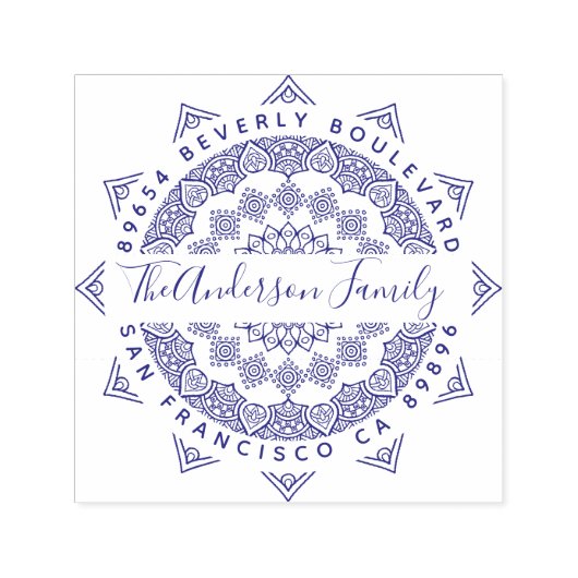 Violet Third Eye Mandala Script-Rücksendeadresse Permastempel (Design)