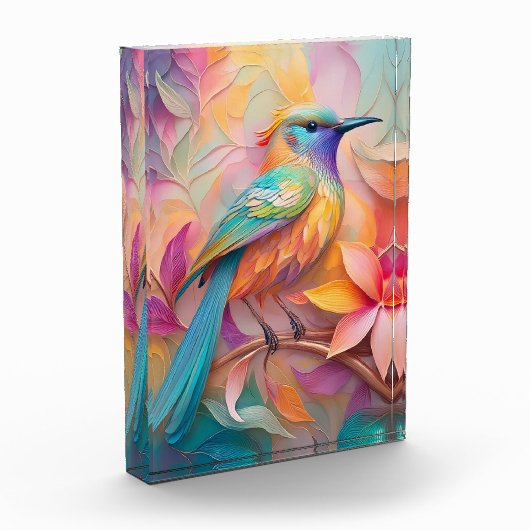 Violet Throated Songbird Fantasy Bird Fotoblock (Links)