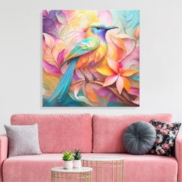 Violet Throated Songbird Fantasy Bird Leinwanddruck