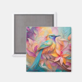 Violet Throated Songbird Fantasy Bird Magnet (Vorderseite/Rückseite)