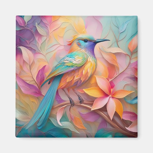 Violet Throated Songbird Fantasy Bird Magnet (Vorne)
