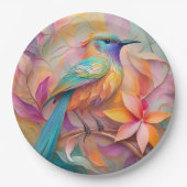 Violet Throated Songbird Fantasy Bird Pappteller (Vorderseite)