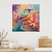 Violet Throated Songbird Fantasy Bird Poster (Küche)