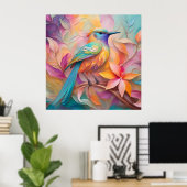 Violet Throated Songbird Fantasy Bird Poster (Heimbüro)