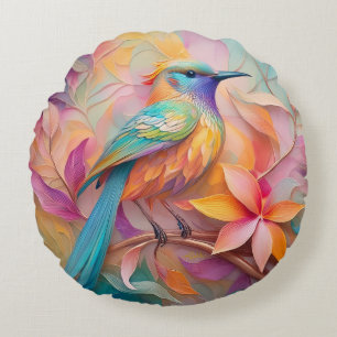 Violet Throated Songbird Fantasy Bird Rundes Kissen