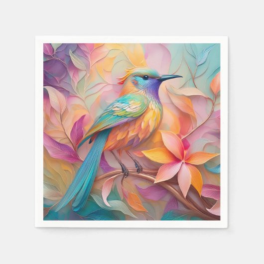 Violet Throated Songbird Fantasy Bird Serviette (Vorderseite)