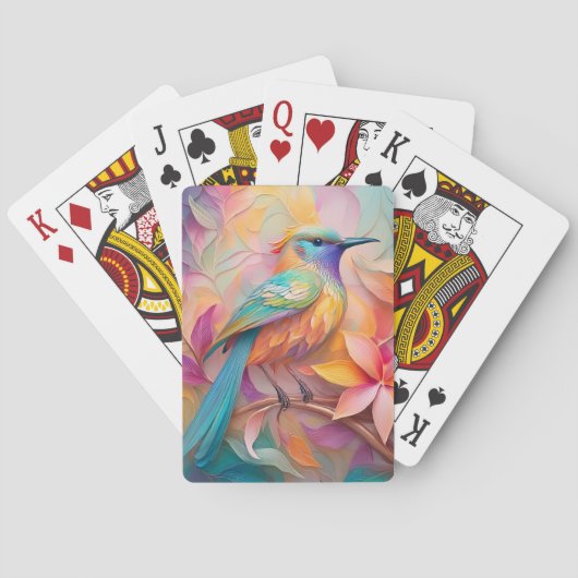 Violet Throated Songbird Fantasy Bird Spielkarten (Rückseite)