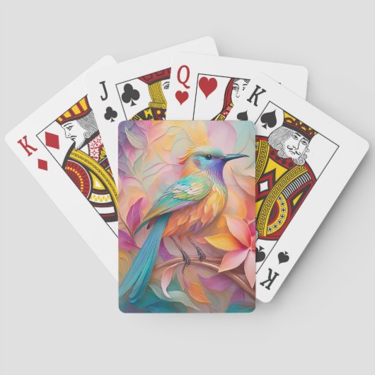Violet Throated Songbird Fantasy Bird Spielkarten (Rückseite)
