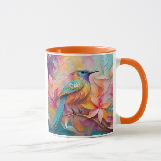 Violet Throated Songbird Fantasy Bird Tasse (Rechts)