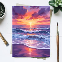 Violet Tide | Lila Sonnenuntergangswellen bemalt