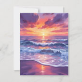 Violet Tide | Lila Wellen-Karte für den Sonnenunte (Vorderseite)