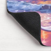 Violet Tide | Purple Sunset Ocean Waves Mousepad (Ecke)