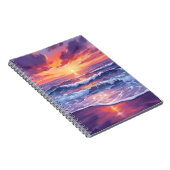 Violet Tide | Purple Sunset Ocean Waves Painted Notizblock (Rechte Seite)
