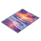 Violet Tide | Purple Sunset Ocean Waves Painted Notizblock (Linke Seite)