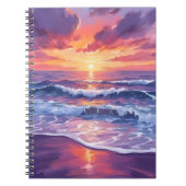 Violet Tide | Purple Sunset Ocean Waves Painted Notizblock (Vorderseite)