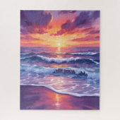 Violet Tide | Purple Sunset Ocean Waves Puzzle (Vertikal)