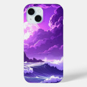 Violet Tide Under the Moon – Fantasy Ocean iPhone  Case-Mate iPhone Hülle (Rückseite)