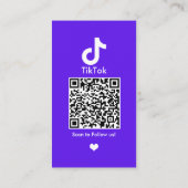 Violet TikTok Social Media QR-Code Visitenkarte (Rückseite)