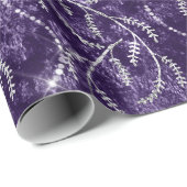 Violet Traube Funkelnd Laurel Blütensilber Diamant Geschenkpapier (Rolleneckpunkt)
