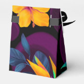 Violet Tropical Yellow Hibiskus Hochzeit Vielen Da Geschenkschachtel (Rückseite)