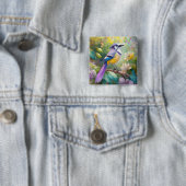 Violet Tufted Jay Fantasy Bird Button (Beispiel)