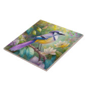Violet Tufted Jay Fantasy Bird Fliese (Seite)