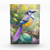 Violet Tufted Jay Fantasy Bird Fotoblock (Vorderseite)