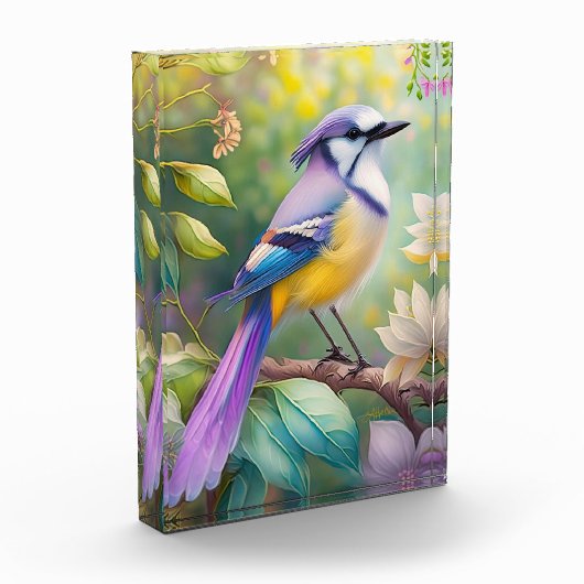 Violet Tufted Jay Fantasy Bird Fotoblock (Links)