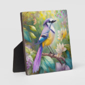 Violet Tufted Jay Fantasy Bird Fotoplatte (Vorderseite)