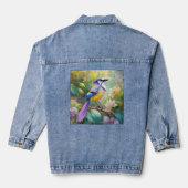 Violet Tufted Jay Fantasy Bird Jeansjacke (Rückseite)