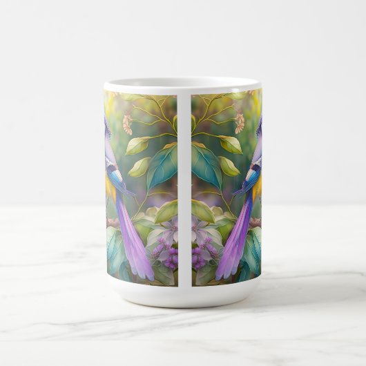 Violet Tufted Jay Fantasy Bird Kaffeetasse (Mittel)