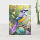 Violet Tufted Jay Fantasy Bird Karte (Vorderseite)