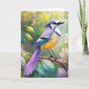 Violet Tufted Jay Fantasy Bird Karte