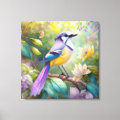 Violet Tufted Jay Fantasy Bird Leinwanddruck (Vorderseite)