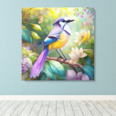 Violet Tufted Jay Fantasy Bird Leinwanddruck (Insitu (Holzboden))