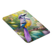 Violet Tufted Jay Fantasy Bird Magnet (Rechte Seite)
