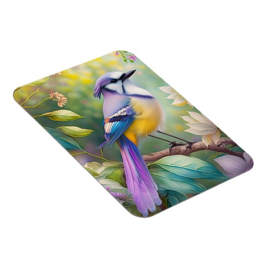 Violet Tufted Jay Fantasy Bird Magnet (Rechte Seite)
