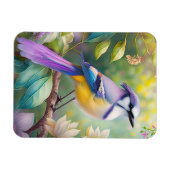 Violet Tufted Jay Fantasy Bird Magnet (Horizontal)
