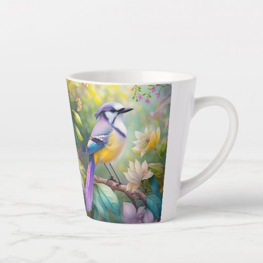 Violet Tufted Jay Fantasy Bird Milchtasse (Rechts)