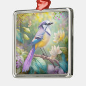 Violet Tufted Jay Fantasy Bird Ornament Aus Metall (Links)