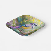 Violet Tufted Jay Fantasy Bird Pappteller (Gewinkelt)