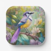 Violet Tufted Jay Fantasy Bird Pappteller (Vorderseite)