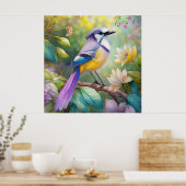 Violet Tufted Jay Fantasy Bird Poster (Küche)