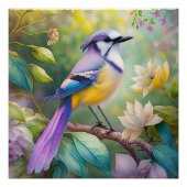 Violet Tufted Jay Fantasy Bird Poster (Vorderseite)