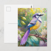 Violet Tufted Jay Fantasy Bird Postkarte (Vorne/Hinten)