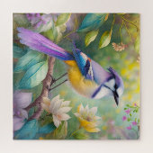 Violet Tufted Jay Fantasy Bird Puzzle (Horizontal)