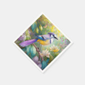 Violet Tufted Jay Fantasy Bird Serviette (Ecke)