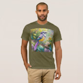 Violet Tufted Jay Fantasy Bird T-Shirt (Vorne ganz)